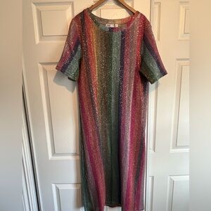 Zara rainbow sequin maxi dress